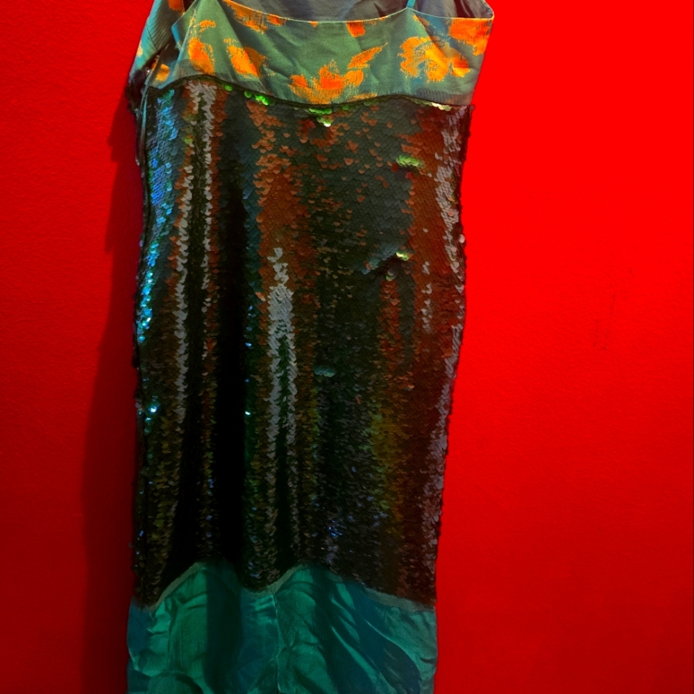 Elegant Sequin Green Dress